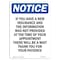 Signmission OSHA Notice Sign, If You Have A New Insurance And, 18in X 12in Rigid Plastic, 12" W, 18" L, Portrait OS-NS-P-1218-V-13624 - alternate 1
